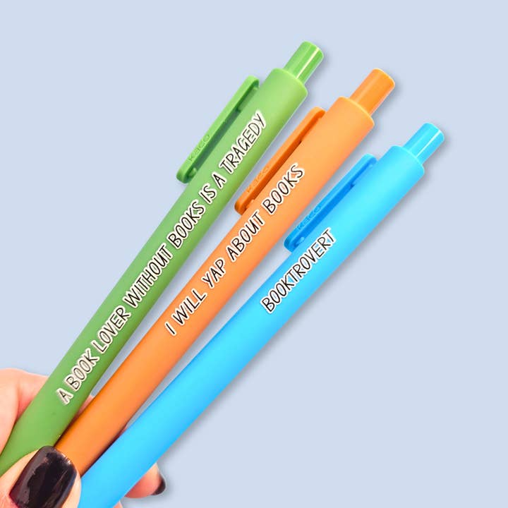 Gel Pen Set, Gift For Book Lovers, Booktok, Booktrovert for wholesale by Nocturne Nook