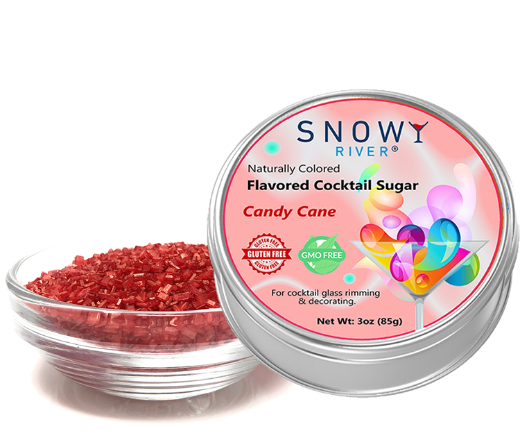 Ultimate Baker - Wholesale Cocktail Mix/Syrup - Snowy River Candy Cane Flavored Cocktail Sugar (1x3oz)0