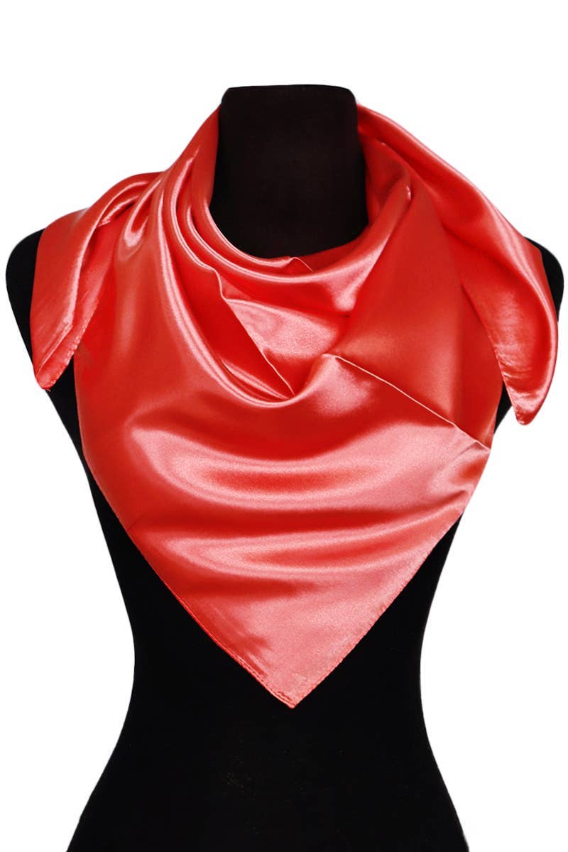 Cap Zone - Vente Écharpe – femme - Foulard carré brillant en satin polyester effet soie8