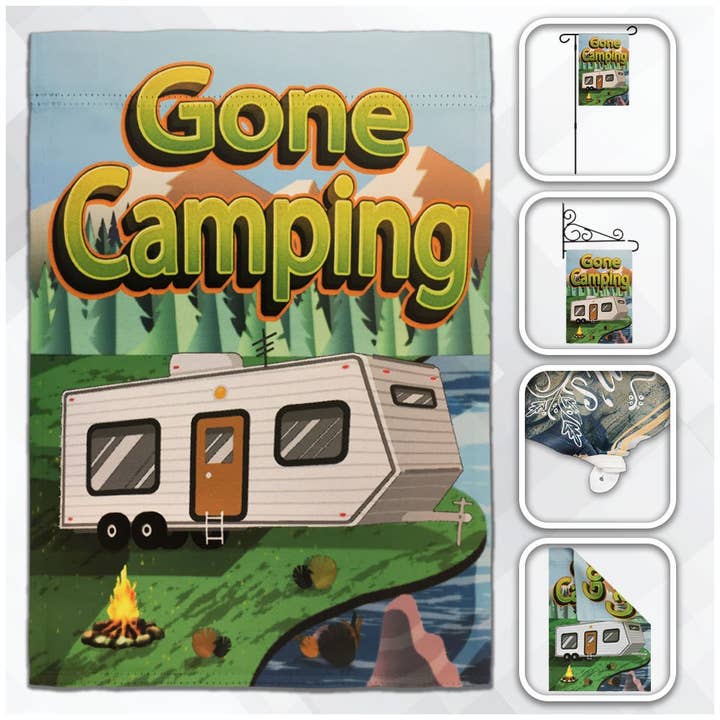 Flags Importer - Wholesale Flag - H&G Studios Gone Camping 12x18in Garden Flag2