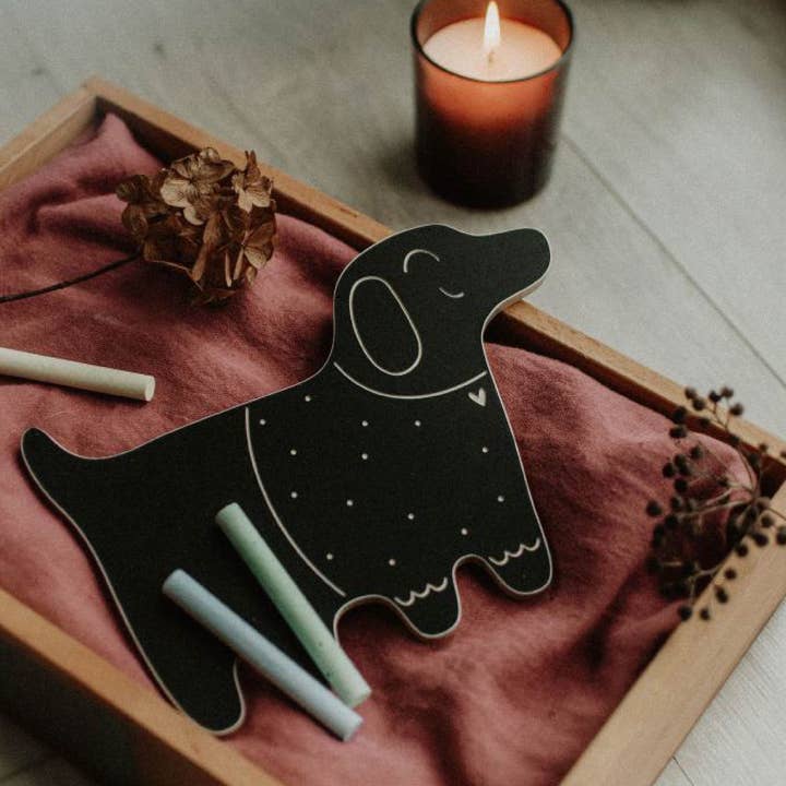 milin – Lousa - Crianças e bebés por atacado – Cão, quadro de giz em forma de animal/com giz3