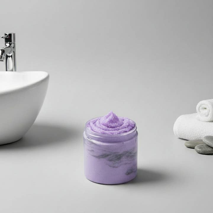 Jabón batido de amatista negra con exfoliante para venta al por mayor de Jaz Body Essentials