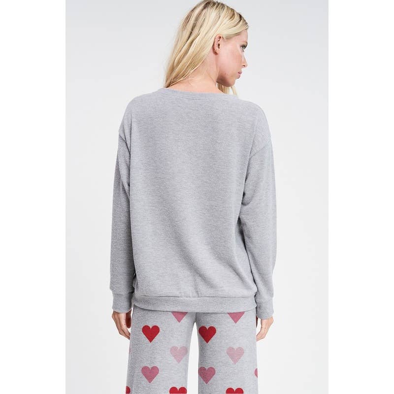 Phil Love - Wholesale Lounge Set - Women's - Heart all over soft brushed loungewear set 1