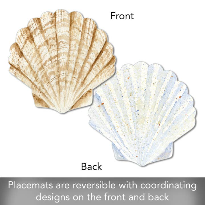 CounterArt/Highland Home/Thirstystone - Wholesale Placemat - Sea Shell Shaped Reversible Flexible Plastic Placemat1