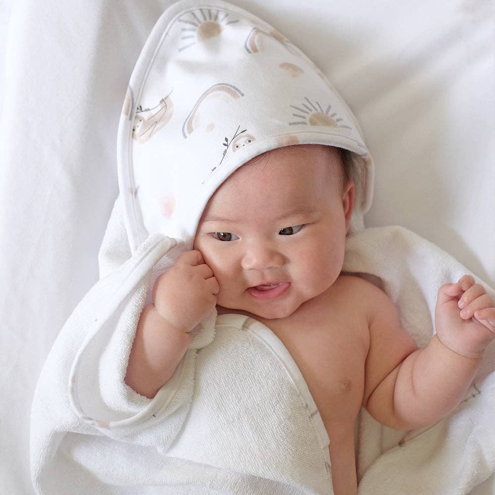 Living Textiles – wholesale Bath & body set – Baby – 5pc Bath Gift Set - Rainbow Sloth4