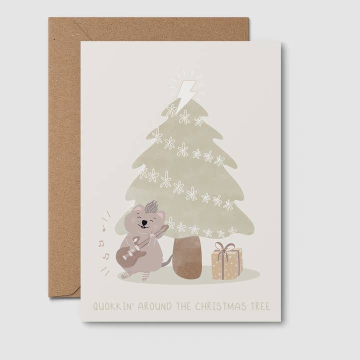Quokka the Rocker - Wholesale Christmas Card - Quokkin' Around - AUSTRALIAN GREETING CARD, CHRISTMAS, XMAS