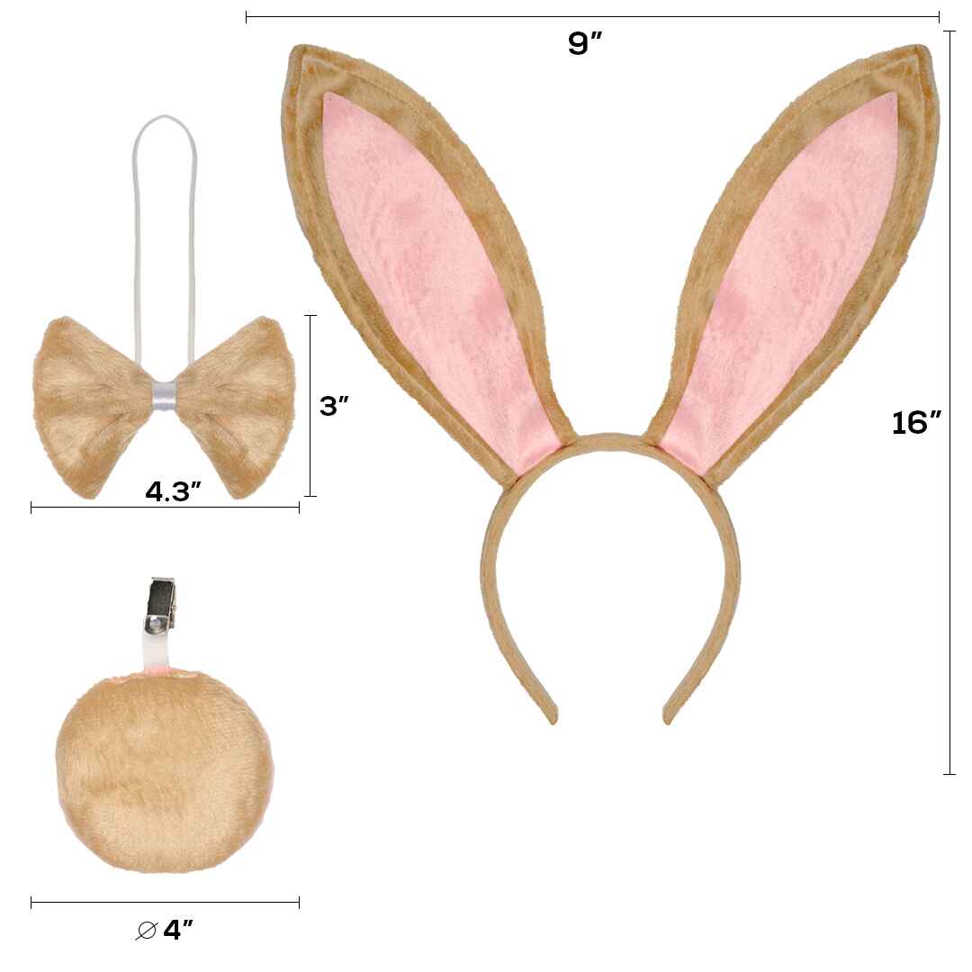 Funcredible - Wholesale Costume - Women's - Bunny Ears Headband Kit - Mellow Ears with Tail and Bowtie7