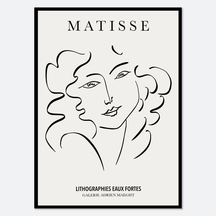 Henri Matisse M72 Poster mit Frauengesicht im Vintage-Stil für den Großhandel von Sugar & Canvas