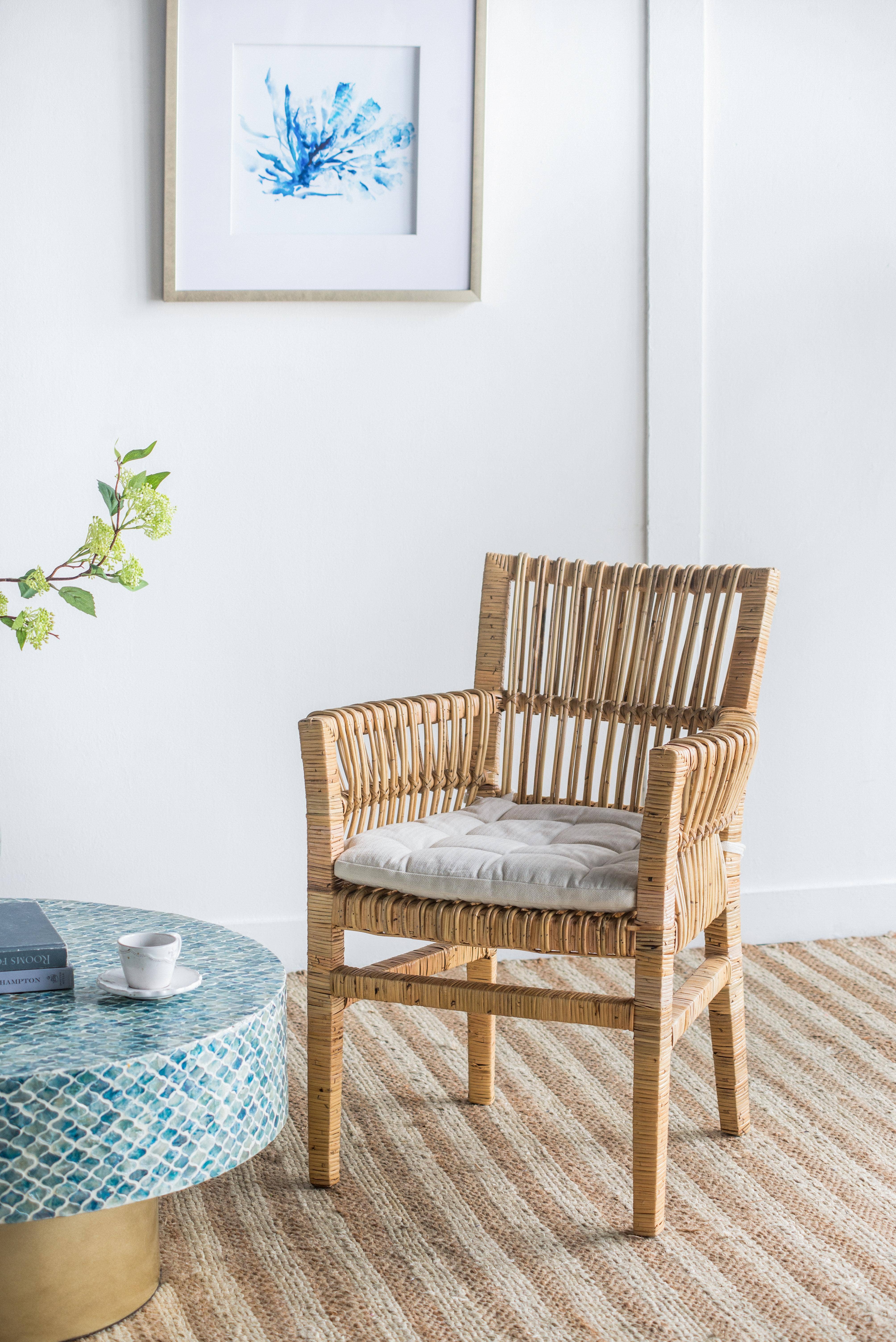 A&B Home Group Inc. - Vente Chaises - Chaise Victory 25,5x24,5x33" - Marron/Crème0