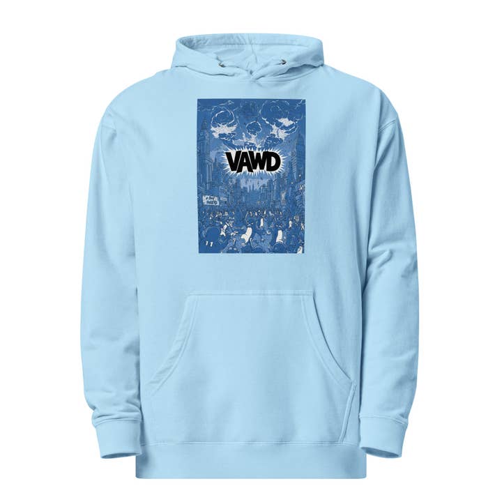 VAWD Penguin Chaos Graphic Hoodie – Retro Punk Album Art Inspired Hoodie for wholesale by VAWDesigns