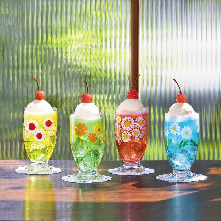 ADERIA - Wholesale Drinking Glass/Cup - ADERIA Retro | Footed Glass | 8 Pattern Options3