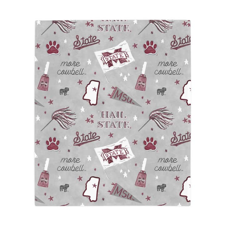 Gracefully Made Art – Manta para sofá por atacado – Cobertor de Flanela de Pêlo Mississippi State, Universitário3