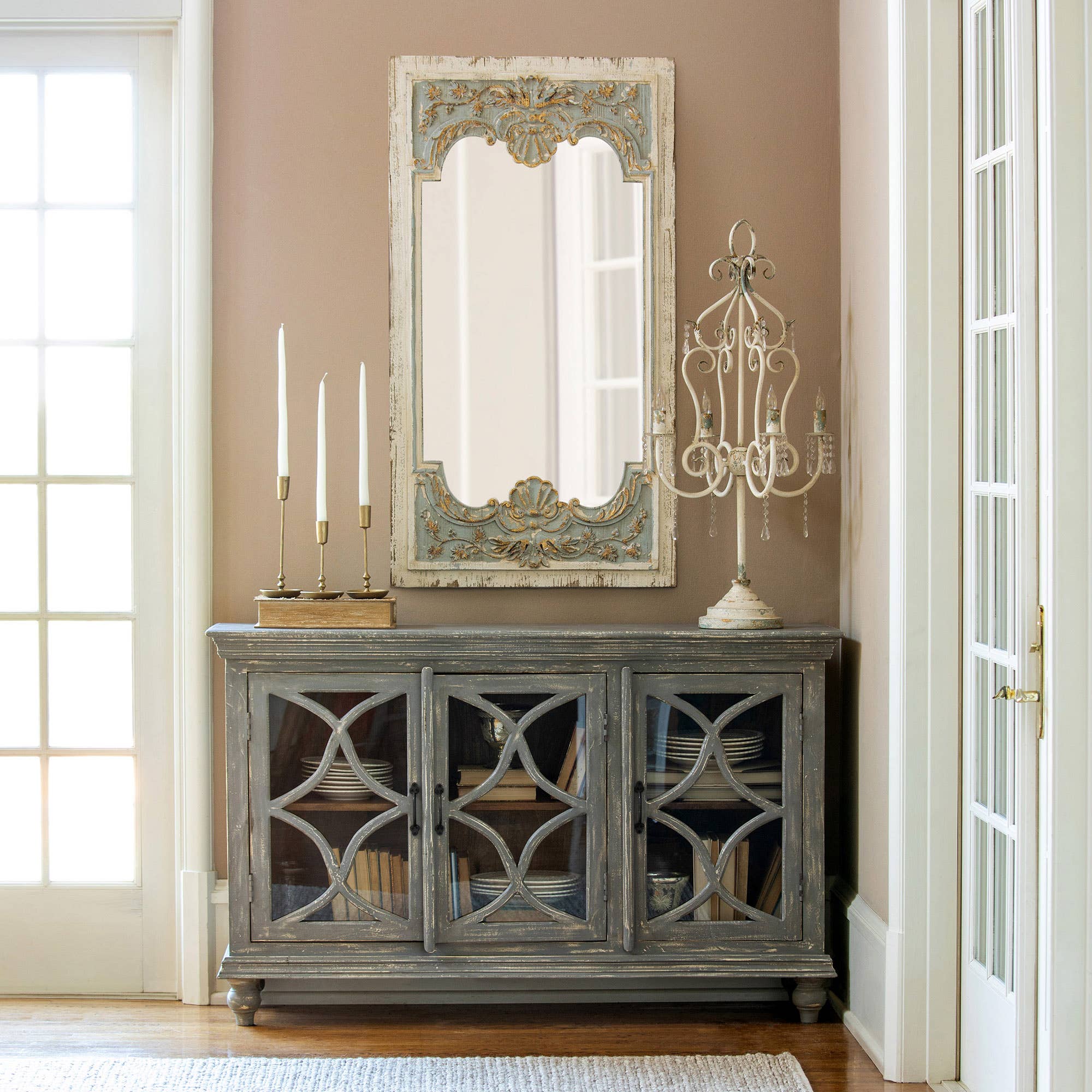 Park Hill Collection - Wholesale Wall Mirror - Coquille Carved Wood Mirror4