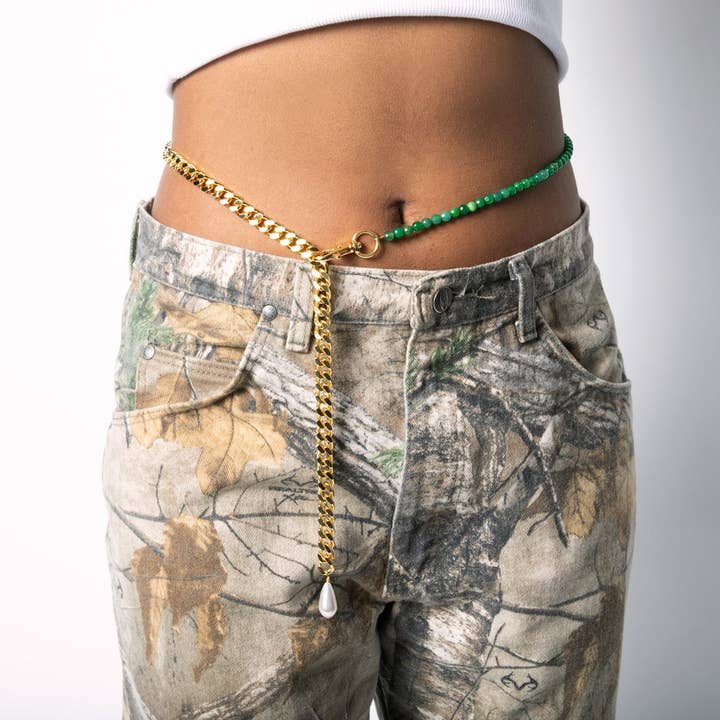 Chaîne ventrale en jade 50/50 pour la vente par VidaKush