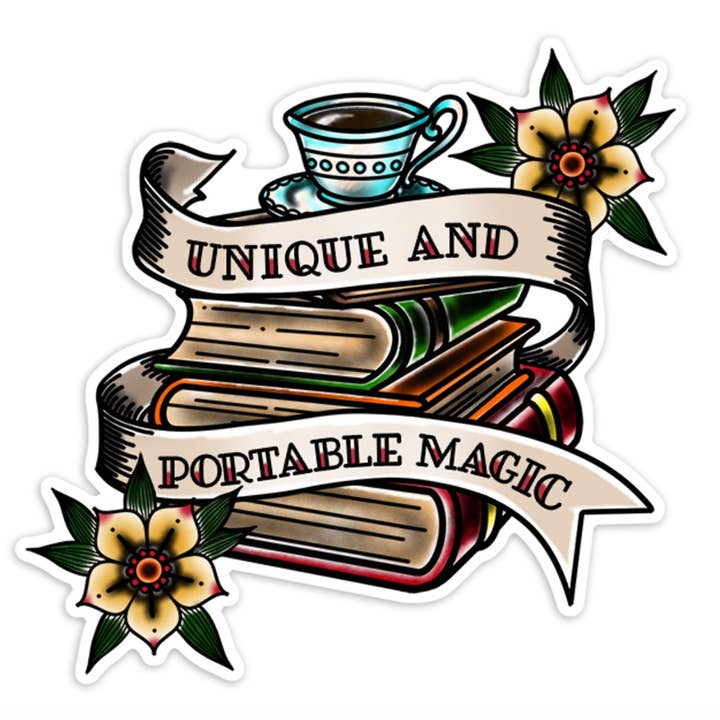 Portable Magic Books and Tea Sticker for wholesale by Echo-Lit