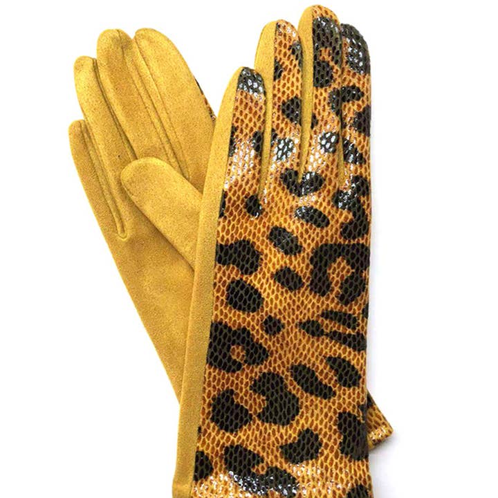 Ole - Wholesale Gloves - Women's - Leopard Printed Suede Gloves