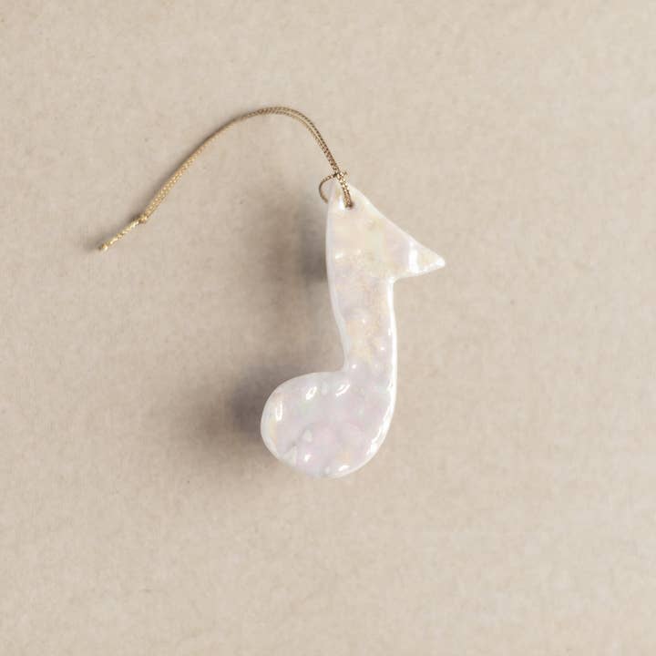 Ornamento de nota musical em porcelana por atacado de Melodie Grace Pottery