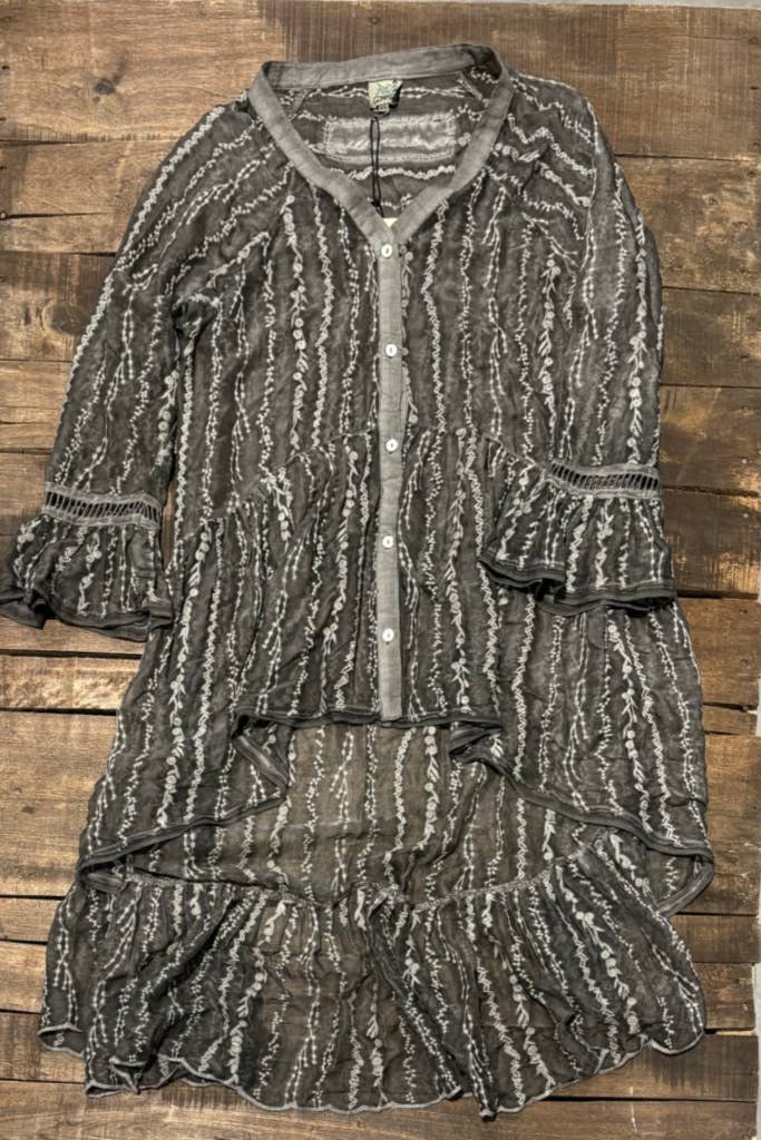 Jaded Gypsy – Engroshandel Tunika - Dame – Garden Bliss High-Lo Top - Vintage Sort1