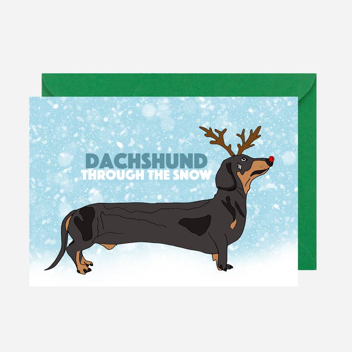 Carte de Noël Dachschund pour la vente par Pearl Ivy