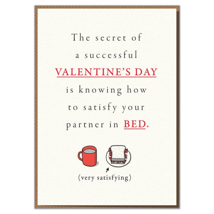 Satisfy Your Partner. Funny Valentine Card for wholesale by Mungo And Shoddy