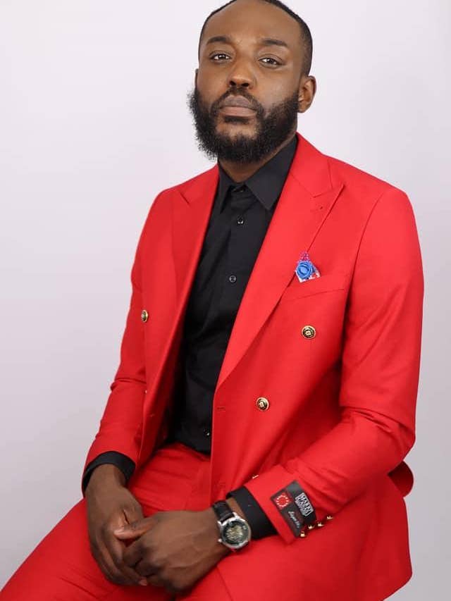 Slim Fit Red Suit Jacket with Satin Peak Lapel for wholesale by Alberto Nardoni