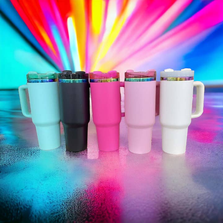 Scenic Trends - Wholesale Insulated Mug/Tumbler - 40oz Rainbow plated tumblers2