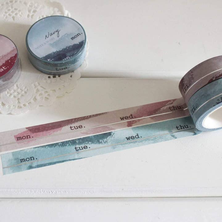 Ruban Washi Bourgogne et Bleu Marine, Note & Wish Washi pour la vente par Note & Wish