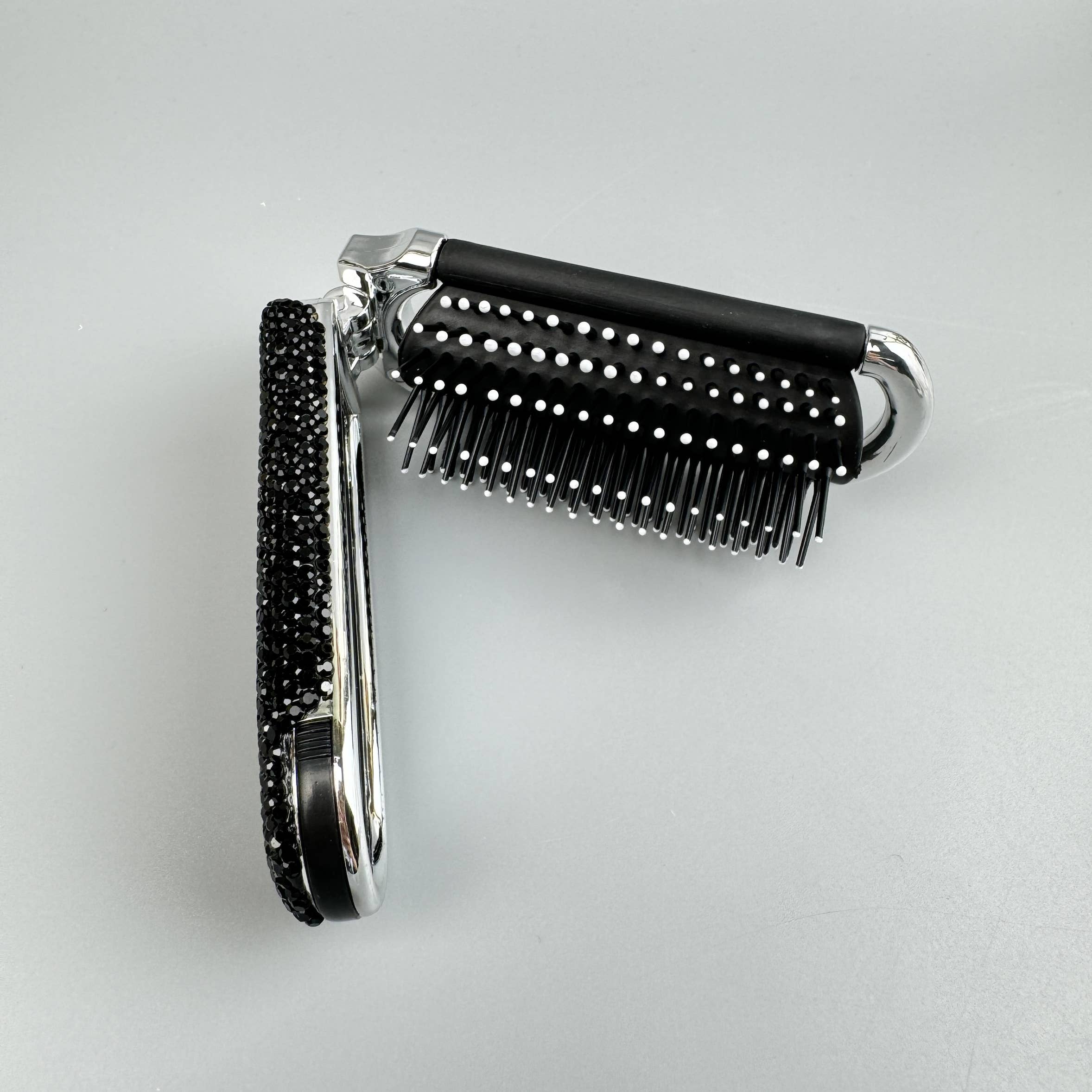 Ole - Venta al por mayor Cepillo/peine - Cepillo de Pelo y Espejo de Viaje Compacto Plegable con Pedrería de Cerámica MIS100922