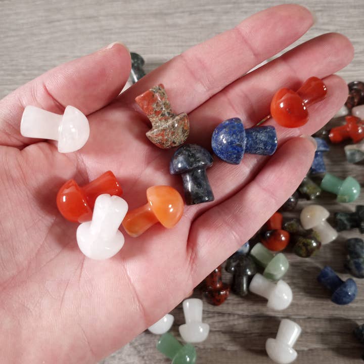 Small Gemstone Mushrooms for Crystal and Gift Shops for wholesale by Keystone Crystals