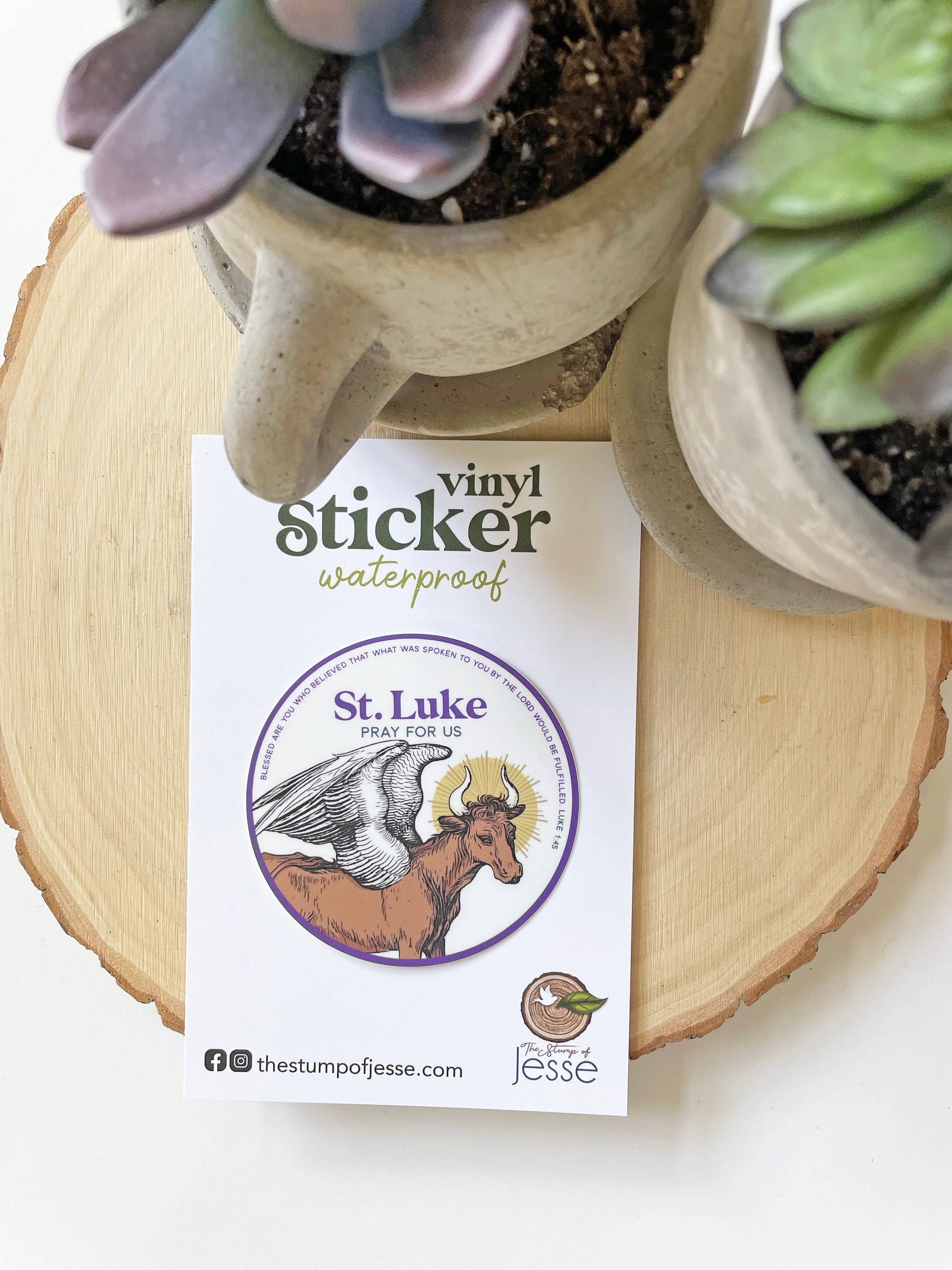 The Stump of Jesse – Großhandel Aufkleber – Wasserdichter katholischer Aufkleber mit Lukas-Symbol1