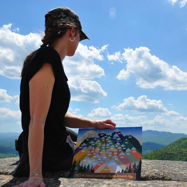 REMOVED BRAND - Wholesale Poster - NY'S Adirondack 46 High Peaks Hiking Scratch Off6