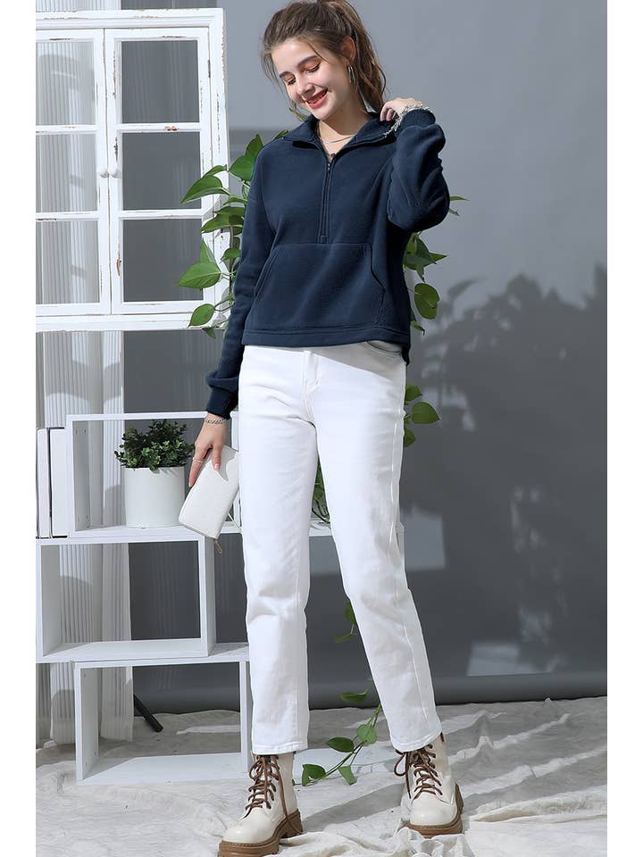 Lily Clothing - Wholesale Fleece - Women's - NECK HALF ZIP UP FLEECE PULLOVER ANORAK JACKET7