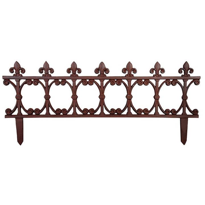 Esschert Design USA - Wholesale Outdoor Ornament/Decor - Garden Fence, Cast Iron, Antique Rust