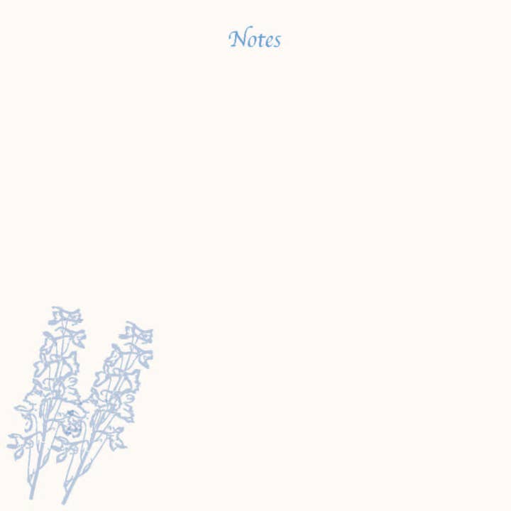 Delphinium Note Pad for wholesale by Mon Petit Chou Art and Design