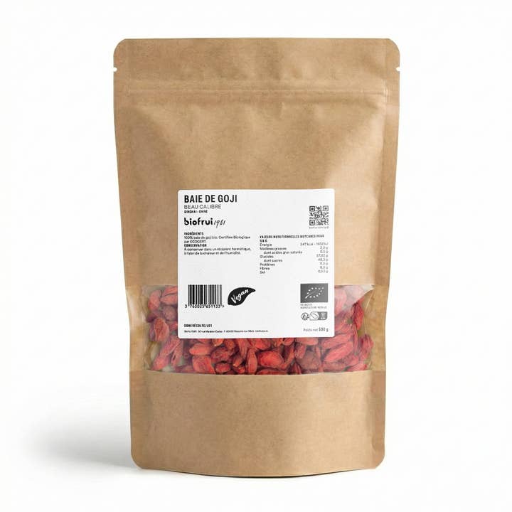 Qinghai-gojibær, stort kaliber | Lynlåspose 500 g for engroshandel hos BIOFRUI1981 / Ex-Biofruisec