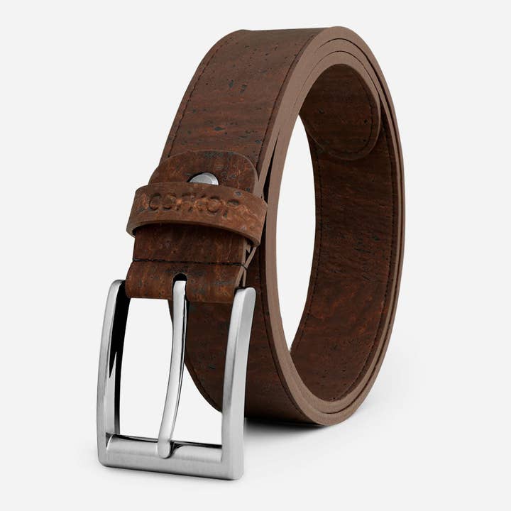 Korkbælte til mænd 35 mm (1 3/8") - Sølvspænde for engroshandel hos Corkor