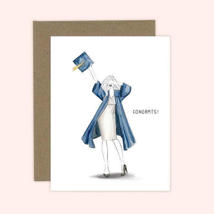 Grattis Grad! - Graduation Girl Gratulationskort för wholesale av Almeida Illustrations