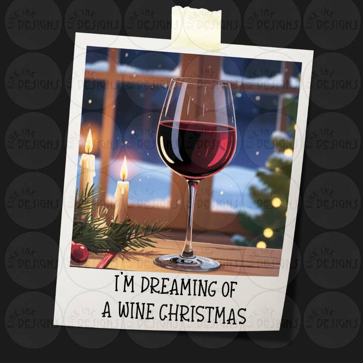 I'm dreaming of a wine Christmas (Red) Sticker/Magnet for wholesale by kink Ink Designs