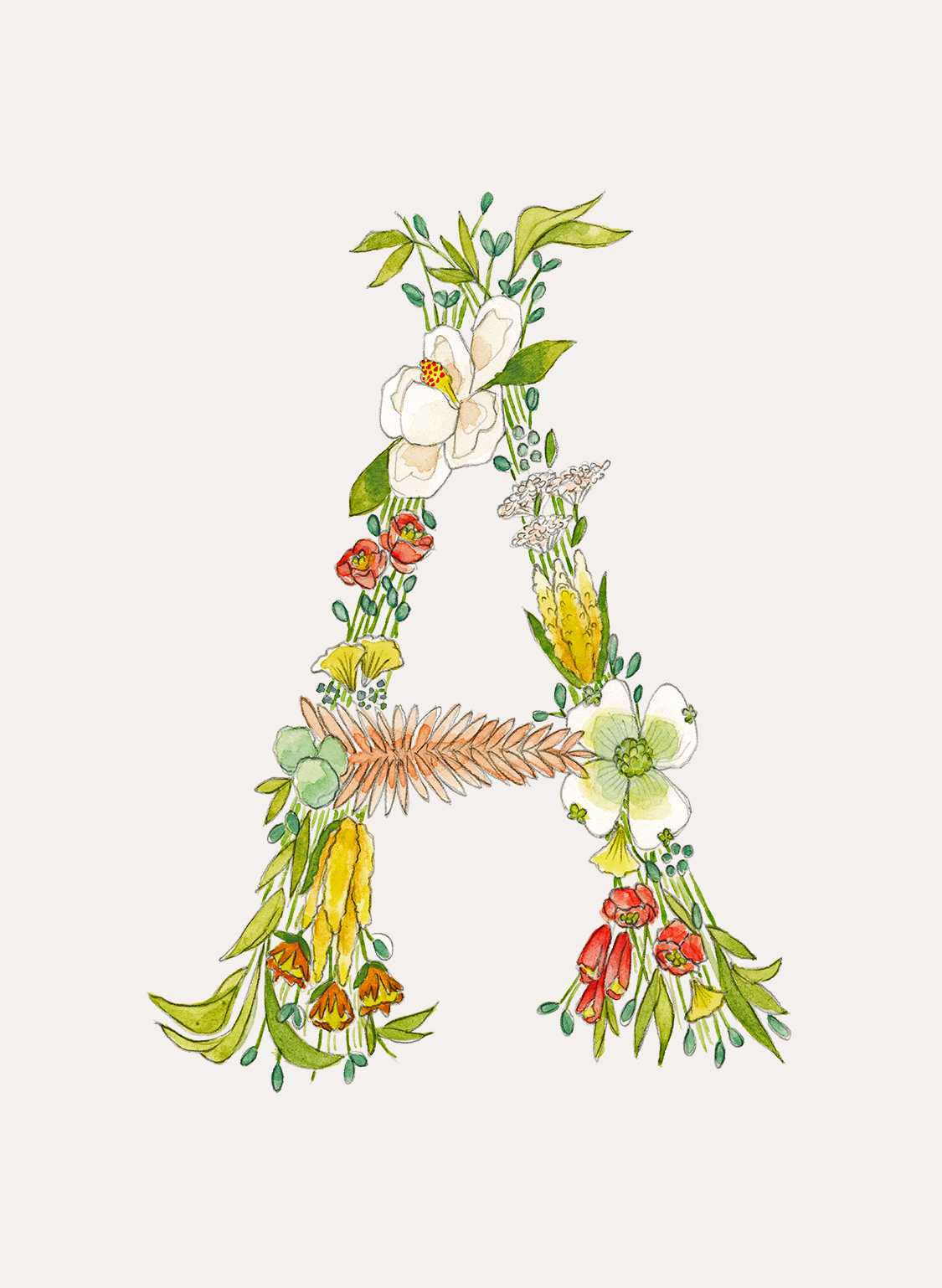 Hattie Darling - Wholesale Stationery/Notecard Set - Floral Monogram Stationery Set - 8 Folded Cards0