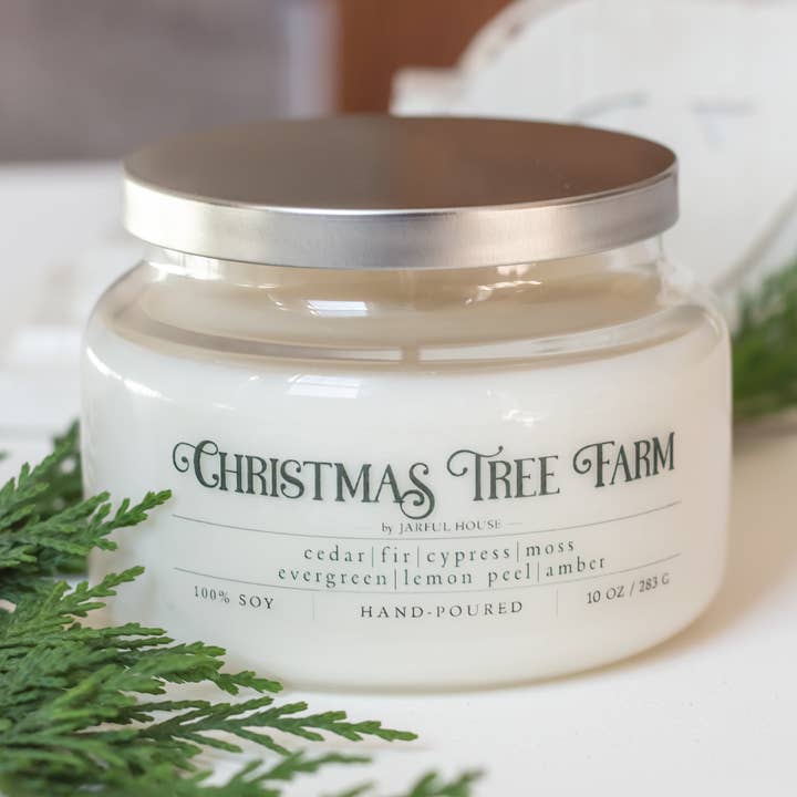 Vela de soja de Christmas Tree Farm: ciprés, cedro, abeto, musgo+ámbar para venta al por mayor de Jarful House