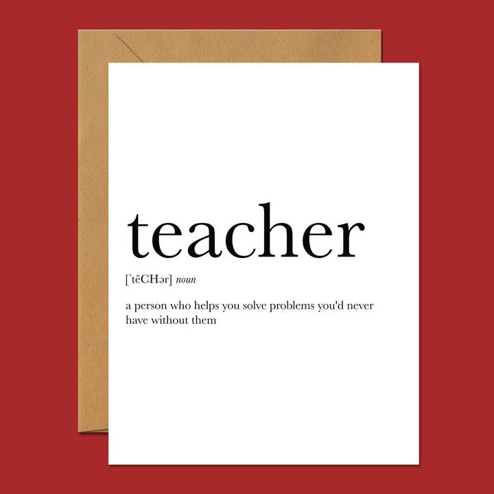 Footnotes - Wholesale Teacher/Back-to-School Card - Teacher Definition - Teacher Appreciation Card1