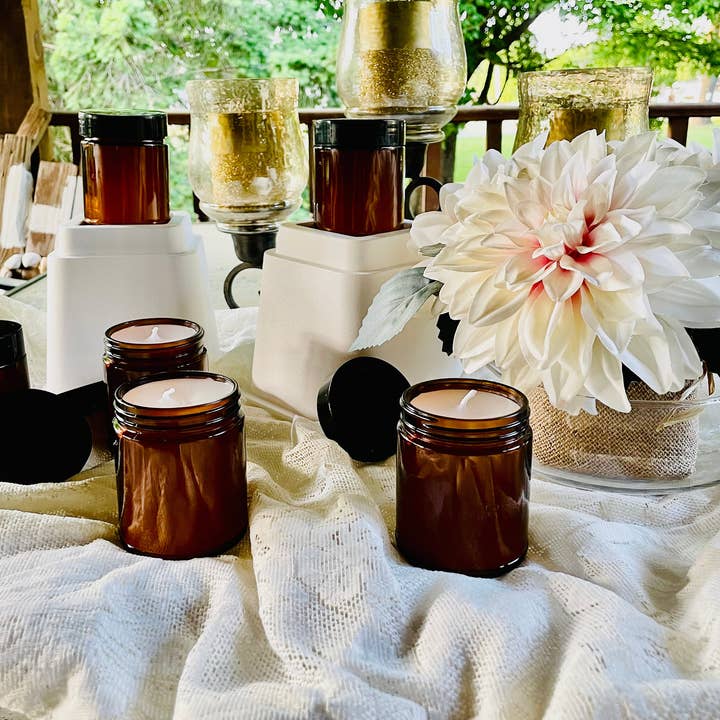 LuvinbyJessica.etsy.com - Venta al por mayor Velas en tarros - Velas personalizadas, velas perfumadas, tarros de vidrio ámbar3