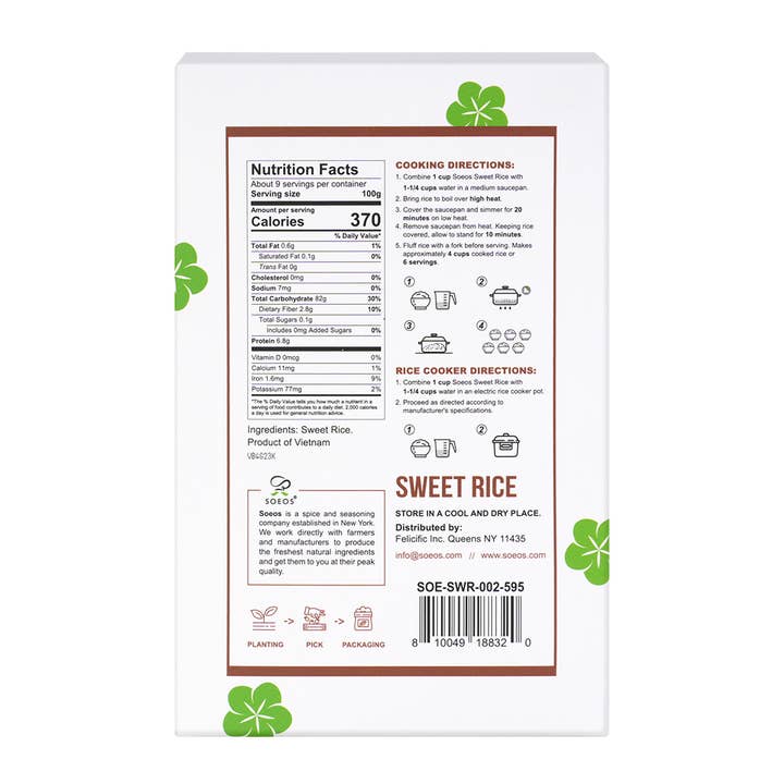 soeos – wholesale Ris – Soeos Söt Kladdig Ris, 907 g (2 lbs)