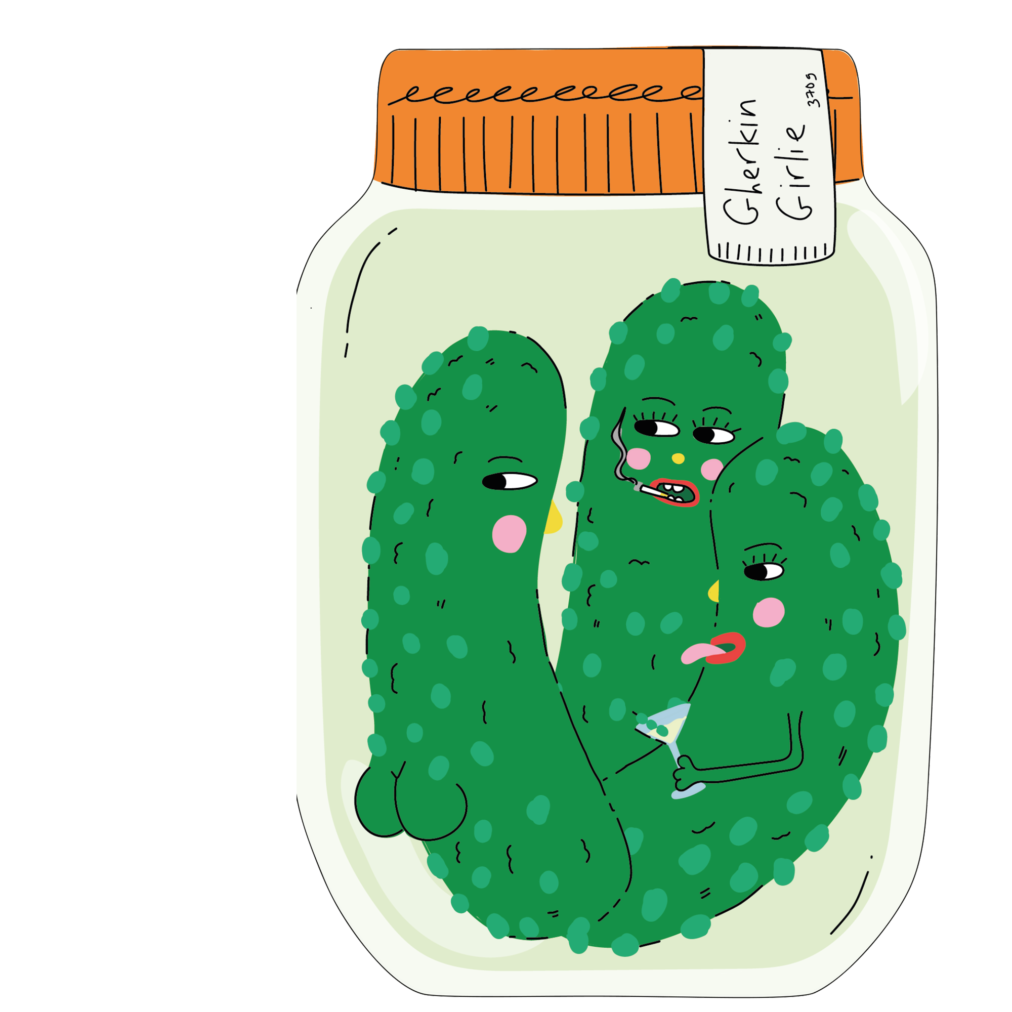 Eat the Moon | Greeting cards and stationery – wholesale Birthday card – Gherkin Girlie- Die cut greeting card2