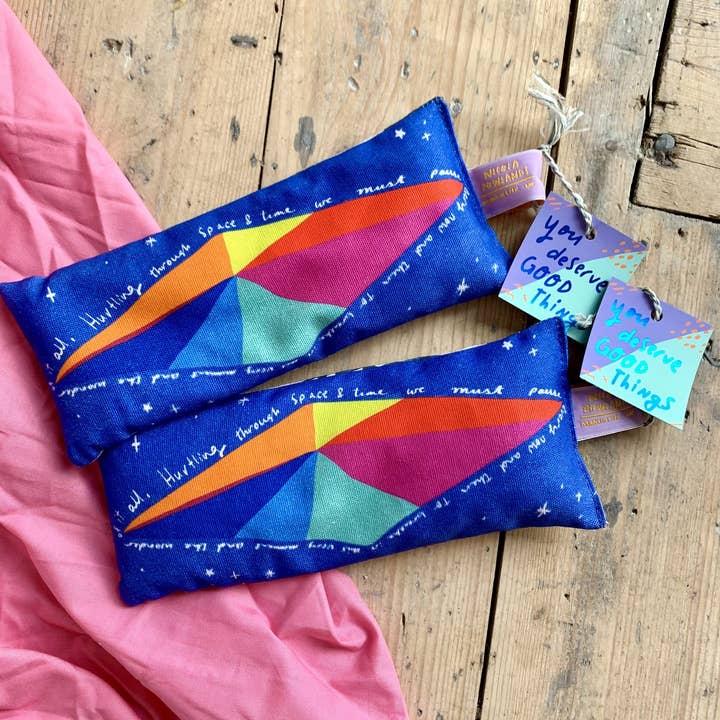 'Hurtling Through Space' Lavender EyeBag for wholesale by Nicola Rowlands