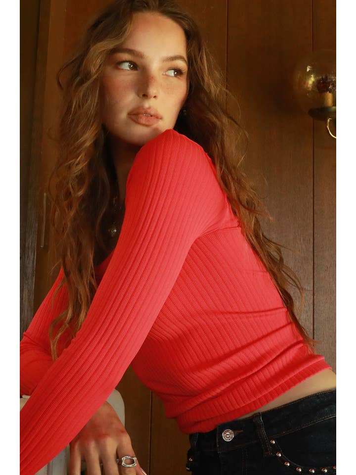 NIKIBIKI - Wholesale Knit Top - Women's - NS8426 - Wide Ribbed Square LS Top9