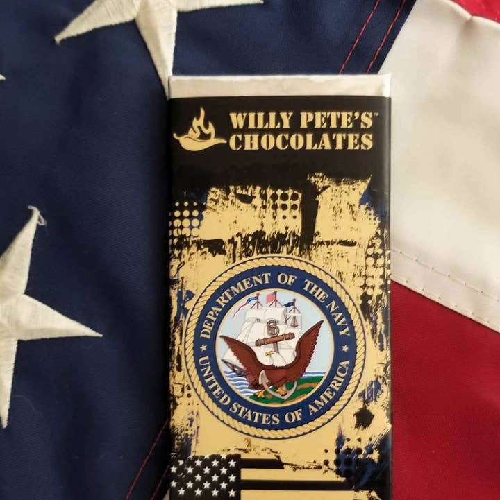 Military Bar: U.S. Navy Chocolate Bar for wholesale by Willy Petes Chocolate Co