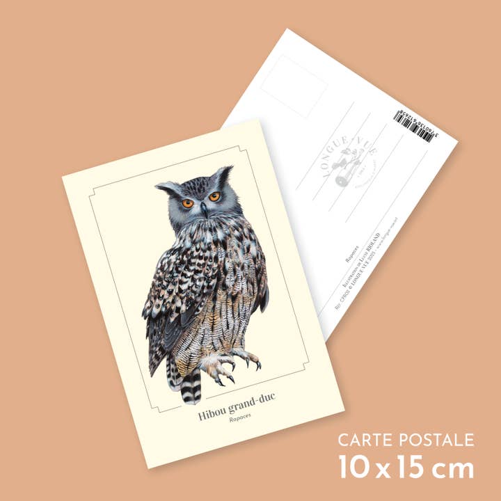 Búho real - Tarjeta postal para venta al por mayor de Longue-vue