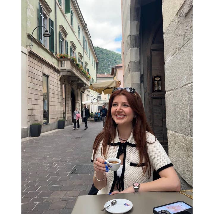 Sweetkama – wholesale Top & skirt set – Women's – Ladies Lapel Top Striped Midi Skirt 2pcs Set 50145