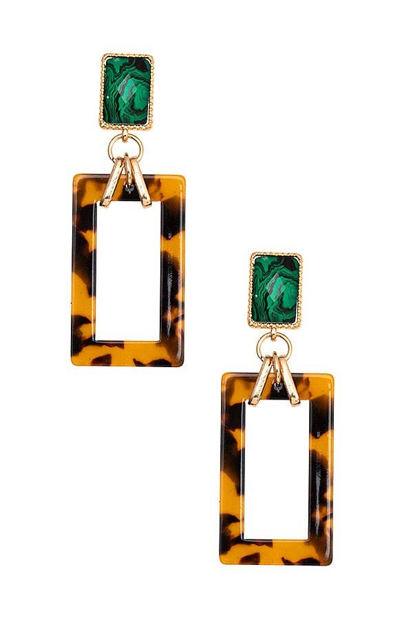 Andrea Bijoux - Wholesale Dangle Earrings - RECTANGLE ACETATE DANGLE EARRING2